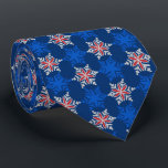 Let It Snow Snowflake Royal Blue Two-Sided Tie<br><div class="desc">Navy with royal blue,  silver and red colorway.  Inspired by the vintage icon designs of the forties and fifties this quaint holiday tie features accented snowflakes dancing on a background of tonal snowflakes. These designs come in several colorways.</div>