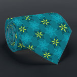 Let It Snow Snowflake Teal Two-Sided Tie<br><div class="desc">Teal with navy blue and lime green colorway.  Inspired by the vintage icon designs of the forties and fifties this quaint holiday tie features accented snowflakes dancing on a background of tonal snowflakes. These designs come in several colorways.</div>