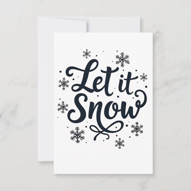 Let it Snow Snowflake Winter Season Chrstmas Thank You Card (Front)