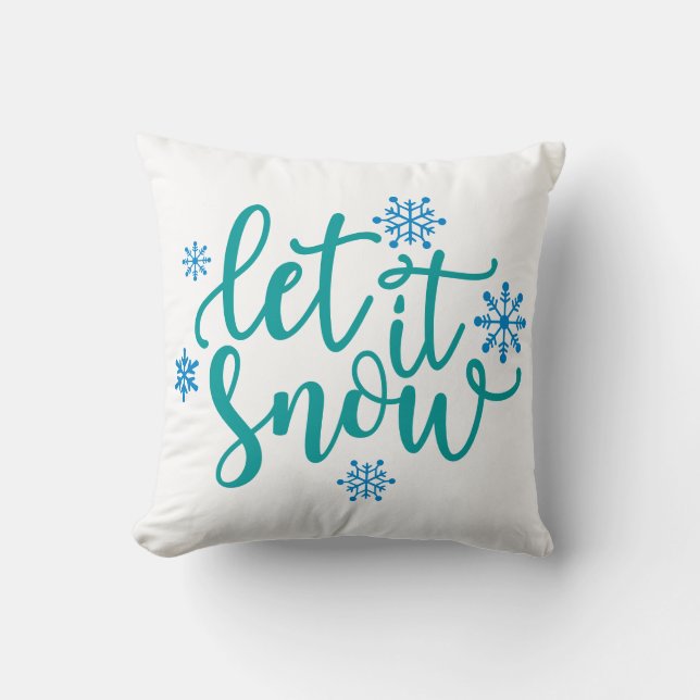 Let It Snow Snowflakes Cushion (Front)