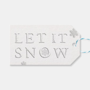 Let it Snow Snowflakes Embossed Gift Tag