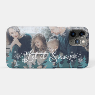 Let It Snow   Snowflakes Pine Tree Christmas Photo Case-Mate iPhone Case