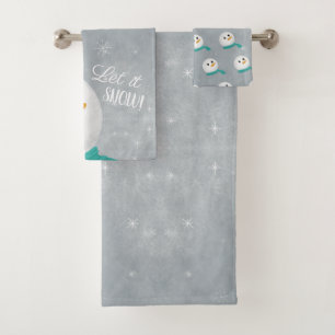 Let It Snow Snowman Bath Towel Set
