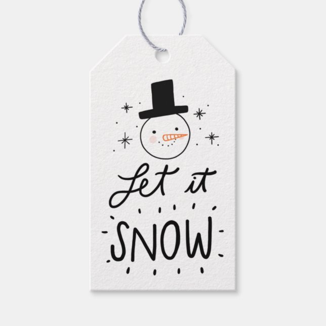 Let It Snow Snowman Gift Tags (Front)