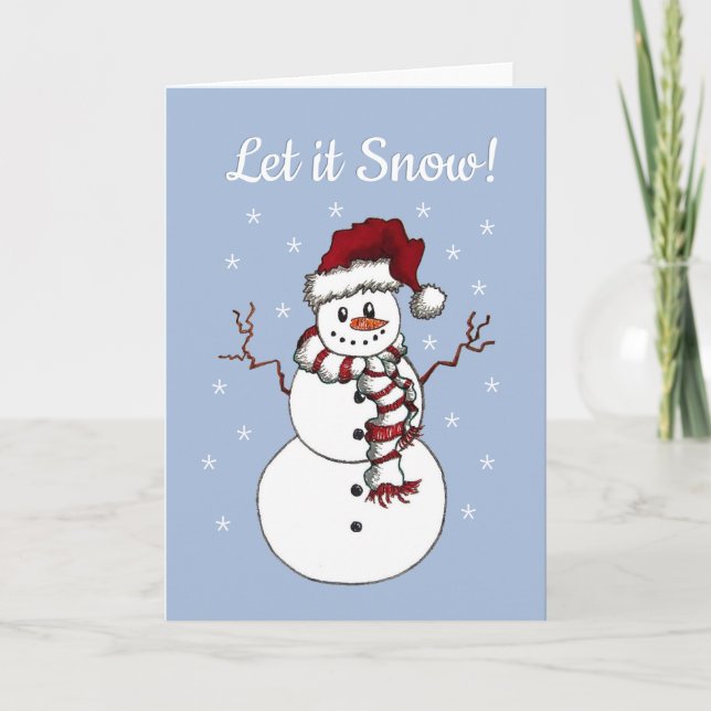 "Let it Snow" Snowman greeting card (Front)