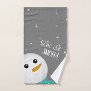 Let It Snow Snowman Hand Towel