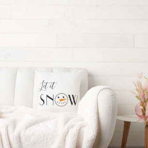 Let it Snow Snowman Minimalist Modern Cushion