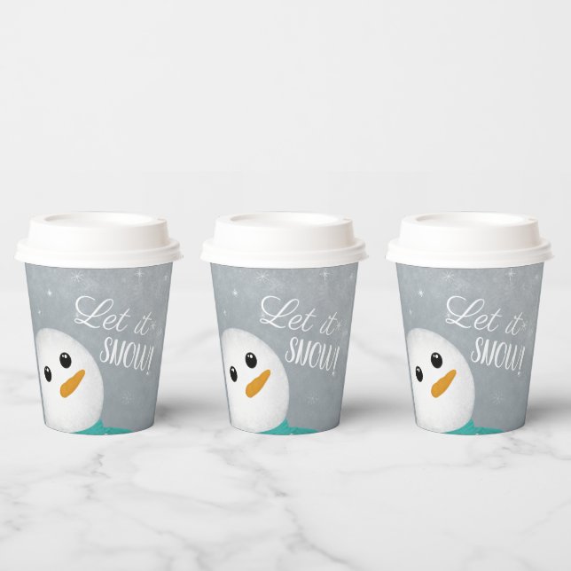 Let It Snow Snowman Paper Cups (Multi)
