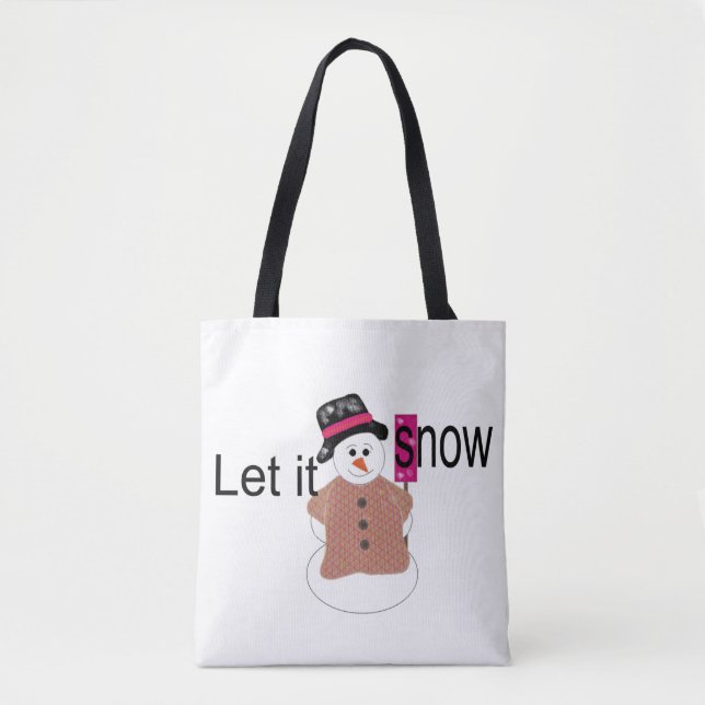 Let it Snow Snowman Tote Bag (Front)