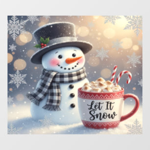 Let It Snow Snowman Window Cling