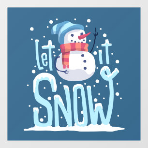 Let It Snow Snowman Window Cling