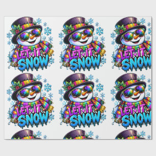 Let It Snow Snowman Wrapping Paper