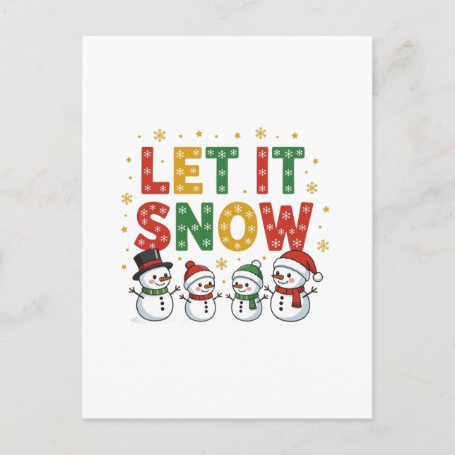 Let It Snow Snowmen Postcard (Front)