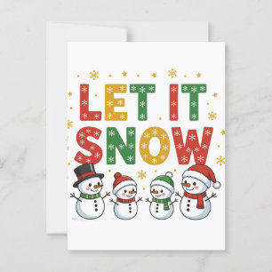 Let It Snow Snowmen Postcard