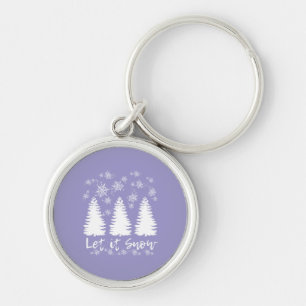Let it Snow Stretched Canvas Print Key Ring