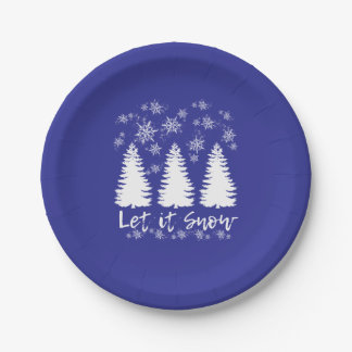 Let it Snow Stretched Canvas Print Paper Plate
