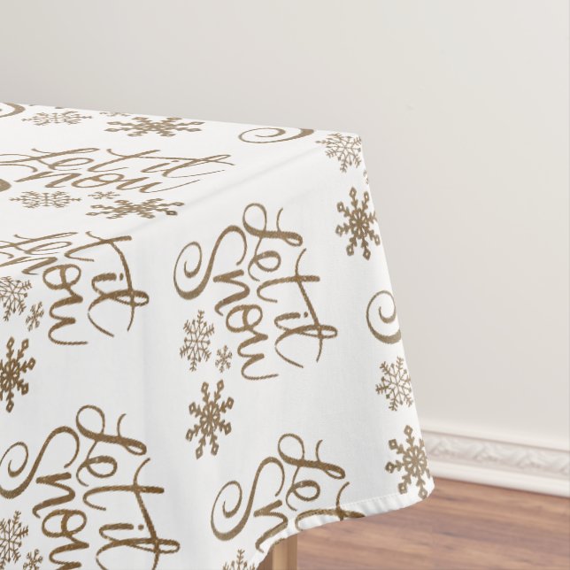 Let it Snow Tablecloth Holilday Christmas Decor (In Situ)