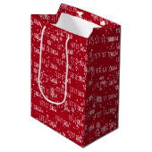 LET IT SNOW Text On Red Medium Gift Bag (Front Angled)