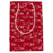 LET IT SNOW Text On Red Medium Gift Bag (Front)