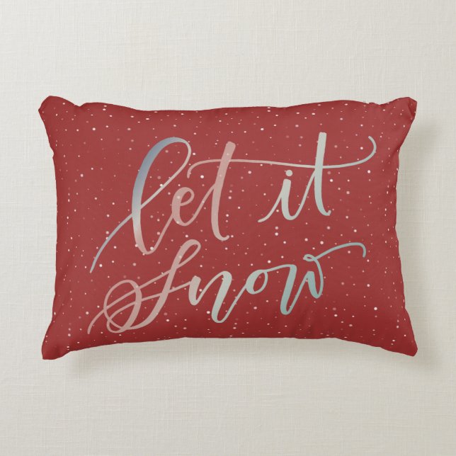 Let It Snow Throw Pillow (Front)
