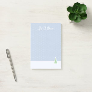 Let It Snow Tiny Winter Tree Ice Blue Polka Dots Post-it Notes