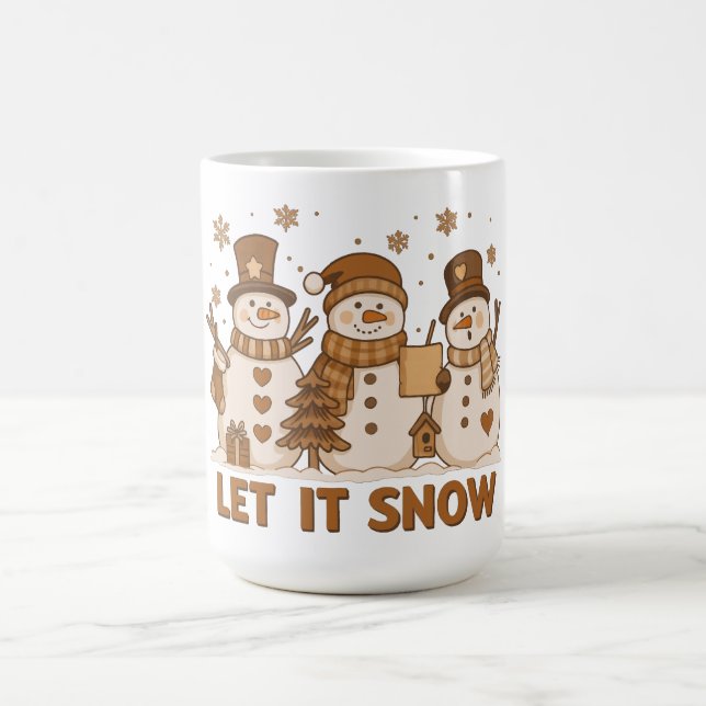 Let It Snow Trio Snowman Coffee Mug (Center)