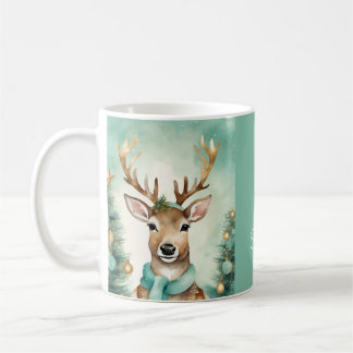 "Let It Snow" Turquoise & Gold Cosy Christmas Coffee Mug