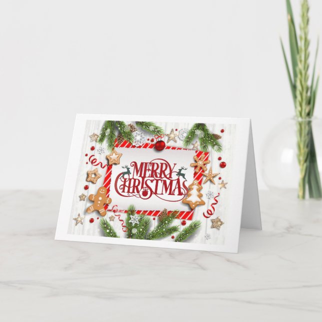 *LET IT SNOW* WHTIE CHRISTMAS WISHES TO YOU HOLIDA HOLIDAY CARD (Front)