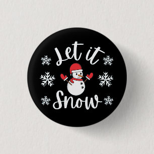 Let It Snow Winter Christmas 3 Cm Round Badge