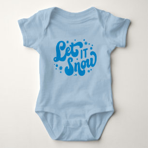 Let It Snow Winter Design Baby Bodysuit