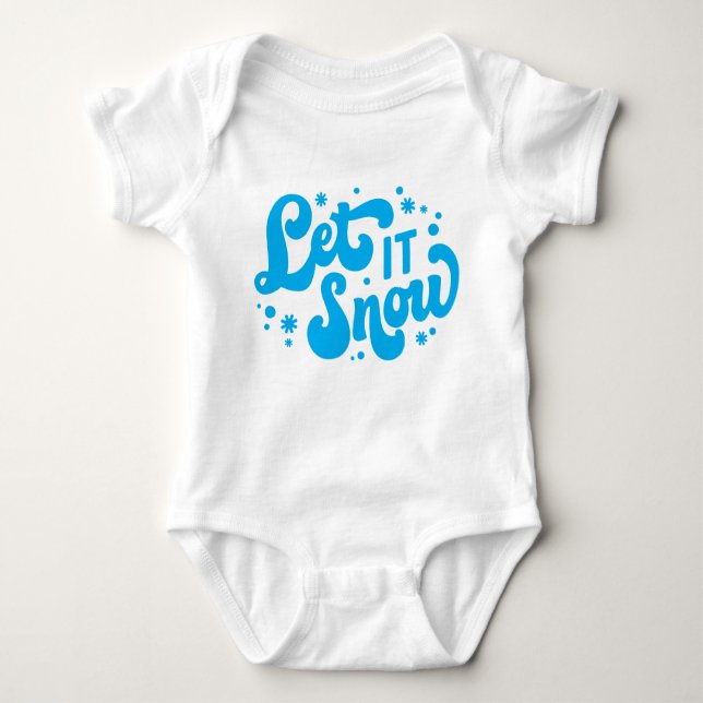 Let It Snow Winter Design Baby Bodysuit (Front)