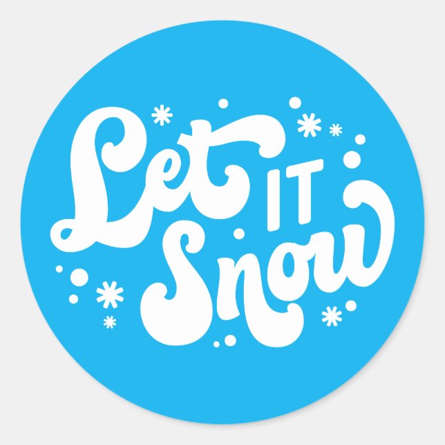 Let It Snow Winter Design Classic Round Sticker (Front)
