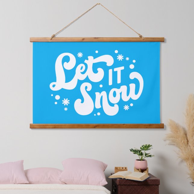 Let It Snow Winter Design Hanging Tapestry (Bedroom)