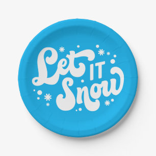 Let It Snow Winter Design Paper Plate