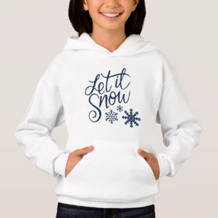 Let It Snow Winter Glitter Blue Script