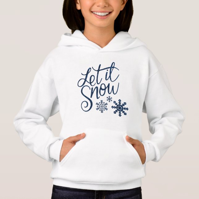 Let It Snow Winter Glitter Blue Script (Front)