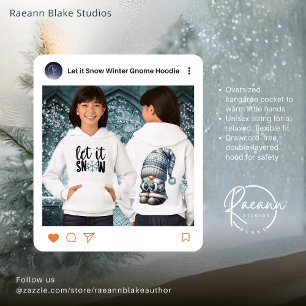 Let It Snow Winter Gnome Kids Pullover Hoodie