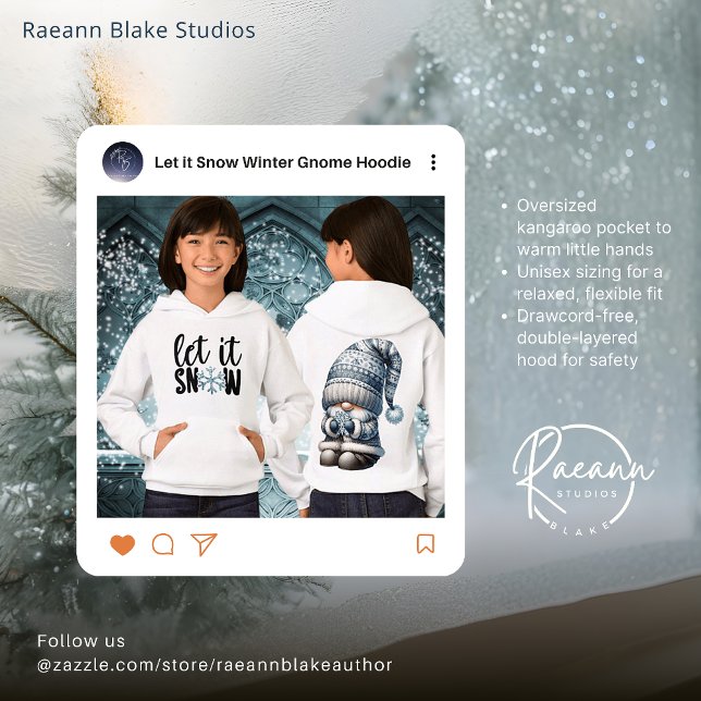 Let It Snow Winter Gnome Kids Pullover Hoodie (Creator Uploaded)