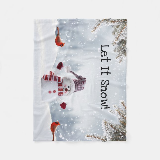 Let It Snow Winter Scene Blanket (Front)