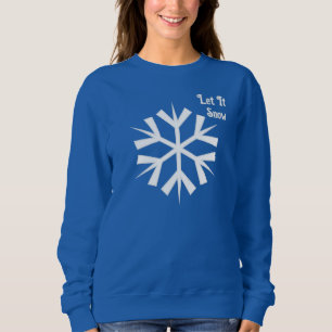 Let It Snow Winter Snowflake Blue Women's Sweater
