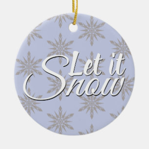 Let It Snow Winter Snowflake Ceramic Tree Decoration