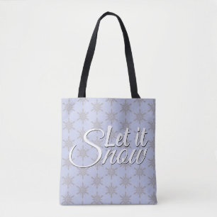 Let It Snow Winter Snowflake Tote Bag
