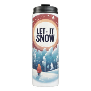 Let It Snow with Beautiful Vintage Landscape Thermal Tumbler
