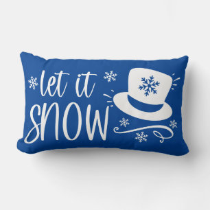 Let It Snow with Top Hat  Lumbar Cushion