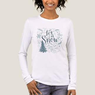 Let it snow women family toddler Christmas tree Tri-Blend Shirt