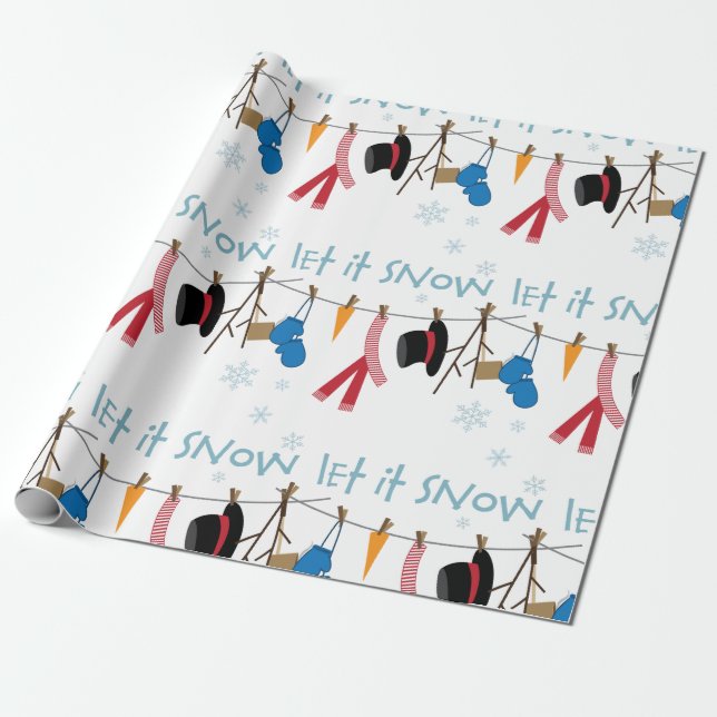 Let It Snow Wrapping Paper (Unrolled)