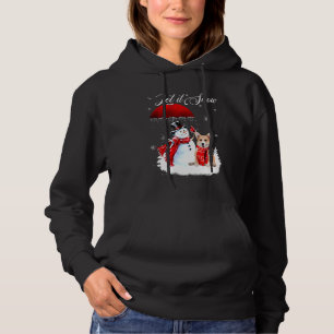 Let It Snow Xmas Shirt Cute Chihuahua And Snowman