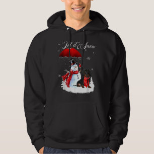 Let It Snow Xmas Shirt Cute Dachshund And Snowman 