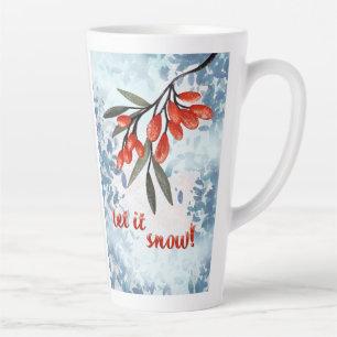 Let It Snowberries – Whimsical Winter Card Latte Mug