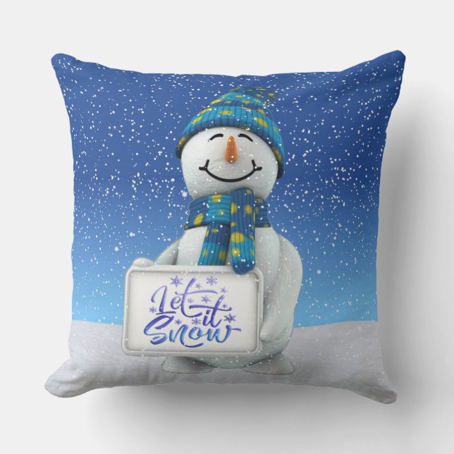 Let It SnowThrow Pillow (Front)